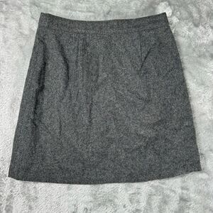 Madewell Skirt Womens 2 Gray Wool Exposed Zipper‎ Academia Office Casual
